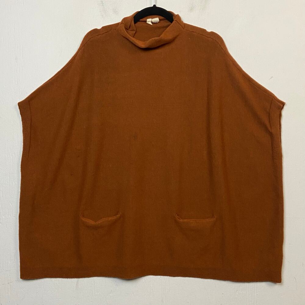 Moth by Anthropologie Women's Brown Poncho Pullover Sweater Size Medium